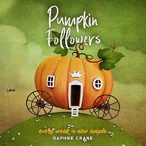 Pre Made Album Cover Sycamore a painting of a pumpkin with a house on top of it