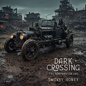 Pre Made Album Cover Shark the cover of dark crossing, a novel by smokey honey