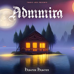 Pre Made Album Cover Gun Powder a painting of a cabin on an island at night