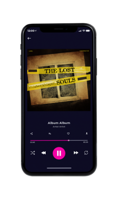 Custom Album Cover on Phone View Black Marlin