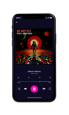 Custom Album Cover on Phone View Night Rider