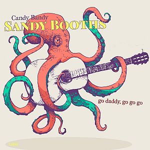 Pre Made Album Cover Satin Linen an octopus playing a guitar and playing the guitar