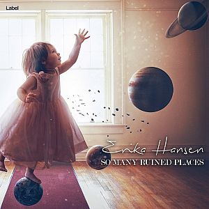 Pre Made Album Cover Wafer a little girl standing on top of a ball in front of a window