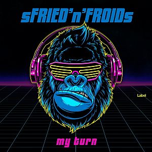 Pre Made Album Cover Bunker a gorilla wearing headphones and sunglasses