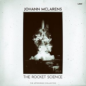 Pre Made Album Cover Porcelain a black and white photo of a rocket with smoke coming out of it