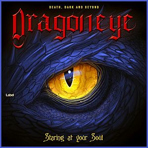 Pre Made Album Cover Steel Gray a close up of a dragon's eye with yellow eyes