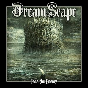 Pre Made Album Cover Heavy Metal a painting of a castle in the middle of a body of water