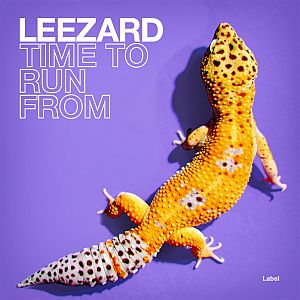 Pre Made Album Cover Medium Purple a yellow and black spotted gecko on a purple background