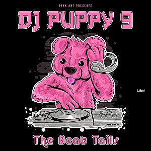 Pre Made Album Cover Deep Blush a pink teddy bear sitting on top of a turntable
