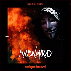 Pre Made Album Cover Night Rider a person wearing a mask with a fire in the background