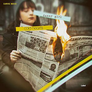 Pre Made Album Cover Judge Gray a woman reading a newspaper with a fire in the background