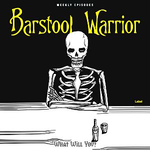 Pre Made Album Cover Cod Gray a skeleton sitting at a table with a bottle