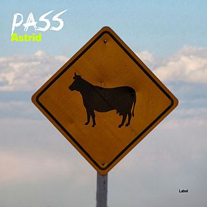 Pre Made Album Cover Tower Gray a yellow street sign with a picture of a cow on it