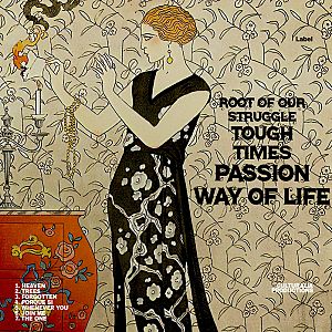 Pre Made Album Cover Indian Khaki a painting of a woman in a black dress