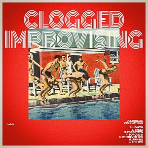 Pre Made Album Cover Sisal a painting of a group of people jumping into a pool