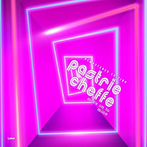 Pre Made Album Cover Magenta / Fuchsia a pink tunnel with a white arrow in the center