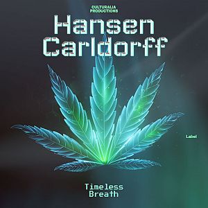 Pre Made Album Cover Limed Spruce a marijuana leaf is shown on a dark background