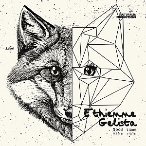 Pre Made Album Cover Tuatara a drawing of a fox and a wolf's face