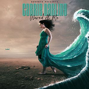 Pre Made Album Cover Spectra a woman in a green dress is walking in the water