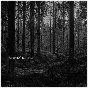 Pre Made Album Cover Cod Gray a black and white photo of a forest