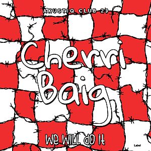 Pre Made Album Cover Gondola a red and white checkerboard pattern with black lines