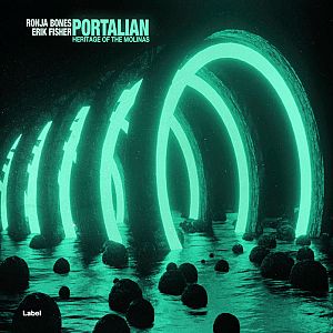 Pre Made Album Cover Bottle Green a group of green circles in the water