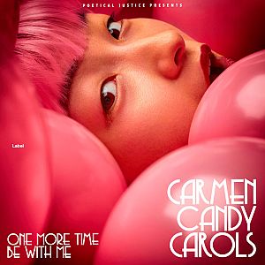 Pre Made Album Cover Brick Red a woman laying in a bunch of pink balloons