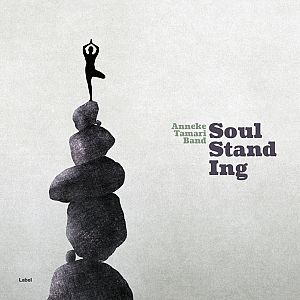 Pre Made Album Cover Quill Gray a person standing on top of a stack of rocks