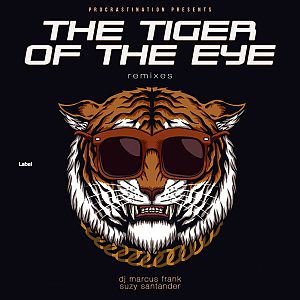 Pre Made Album Cover Indian Khaki a tiger wearing sunglasses and a chain around its neck