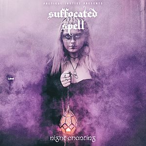 Pre Made Album Cover Lavender Purple a woman holding a lantern in a fog filled room
