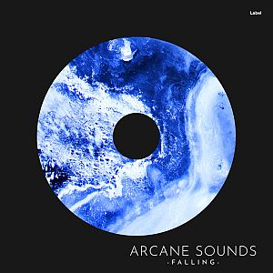 Pre Made Album Cover Tropical Blue a blue circular object with a black background