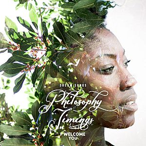 Pre Made Album Cover Kelp a woman's face surrounded by leaves and branches