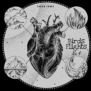 Pre Made Album Cover Cod Gray a black and white drawing of a heart surrounded by birds