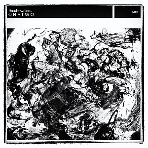 Pre Made Album Cover Iron a black and white abstract painting on a white background