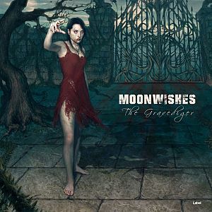 Pre Made Album Cover Outer Space a woman in a red dress standing in front of a gate