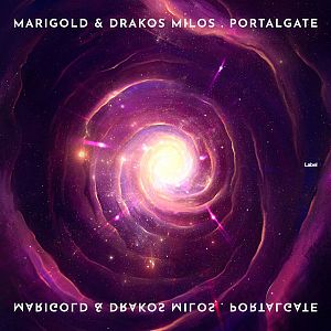Pre Made Album Cover Valentino a purple spiral with stars in the center