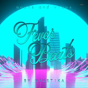 Pre Made Album Cover Bright Turquoise a futuristic city with skyscrapers in the background