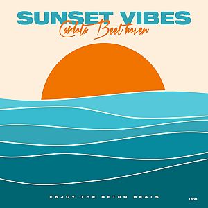 Pre Made Album Cover Blue Chill a picture of a sunset over the ocean