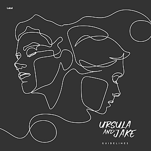 Pre Made Album Cover Mine Shaft a line drawing of a woman's face on a black background