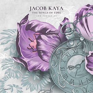Pre Made Album Cover Gray Suit a drawing of a pocket watch and flowers