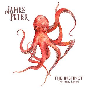 Pre Made Album Cover Japonica a watercolor painting of an octopus on a white background