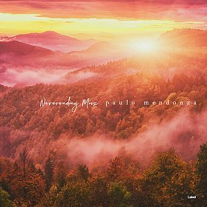 Pre Made Album Cover Apple Blossom the sun is setting over the mountains covered in fog