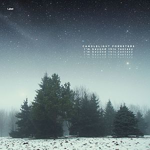 Pre Made Album Cover Limed Spruce a snow covered field with trees and stars in the sky