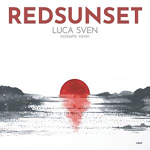 Pre Made Album Cover Russett a painting of a red sun over a body of water
