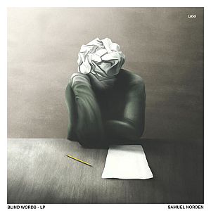 Pre Made Album Cover Fuscous Gray a drawing of a person sitting at a desk with a piece of paper in his