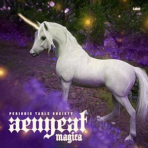 Pre Made Album Cover Voodoo a white unicorn standing in a field of purple flowers