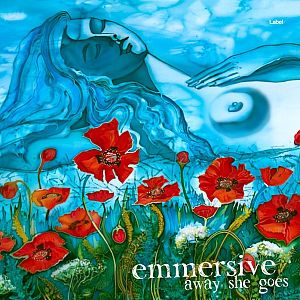 Pre Made Album Cover Brandy Rose a painting of a woman in a field of red flowers