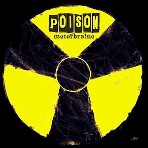Pre Made Album Cover Cinder a yellow and black radiation sign on a black background