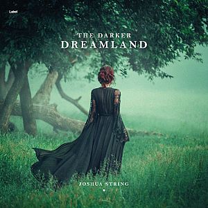 Pre Made Album Cover Plantation a woman in a long black dress walking through a field