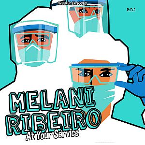 Pre Made Album Cover Turquoise a man wearing a protective suit and glasses